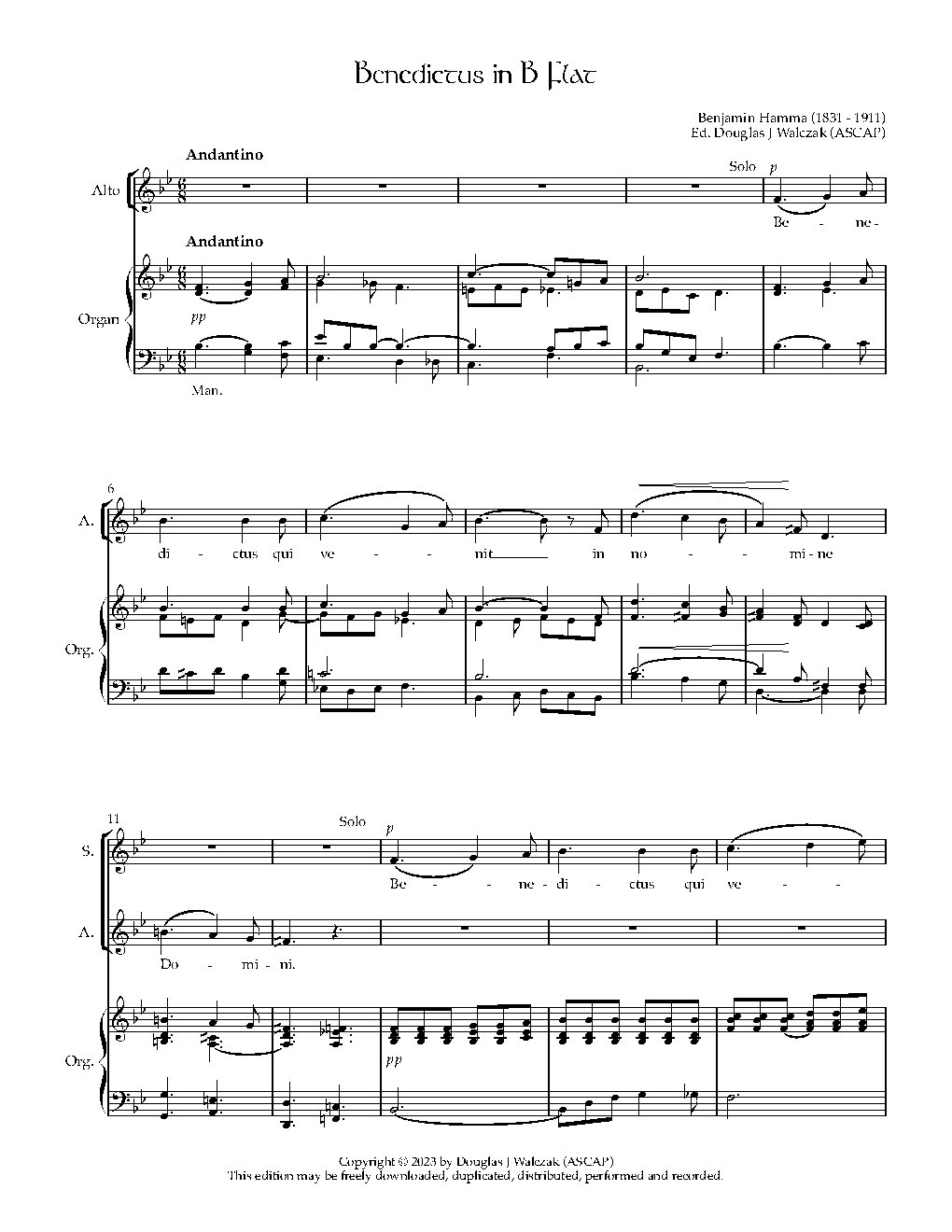 Benedictus in B-Flat