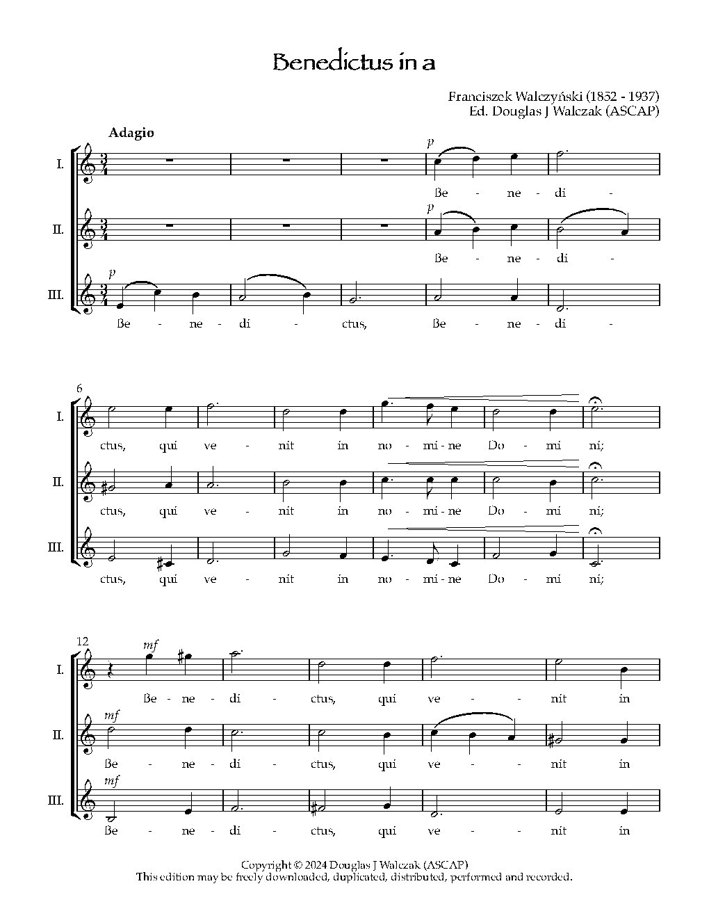 Benedictus in A a3