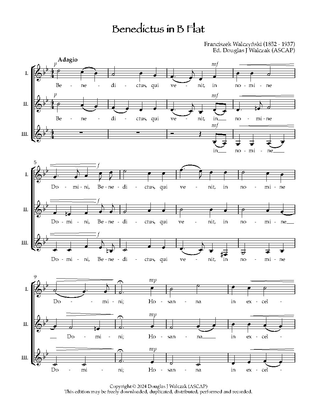 Benedictus in B Flat a3