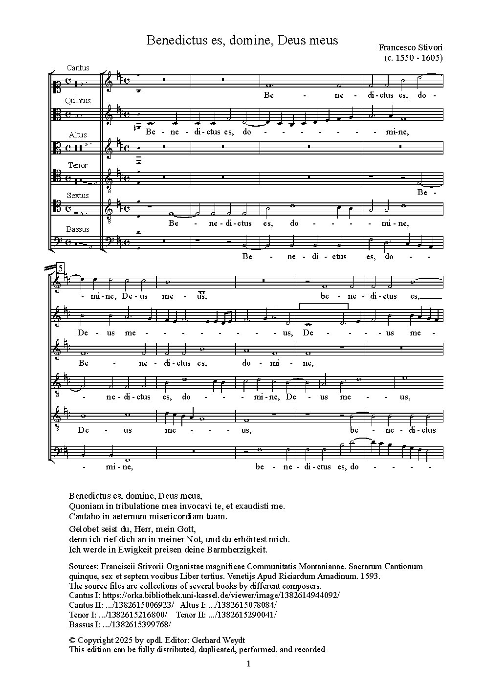 Benedictus es, domine, Deus meus - Choir Script PDF Thumbnail