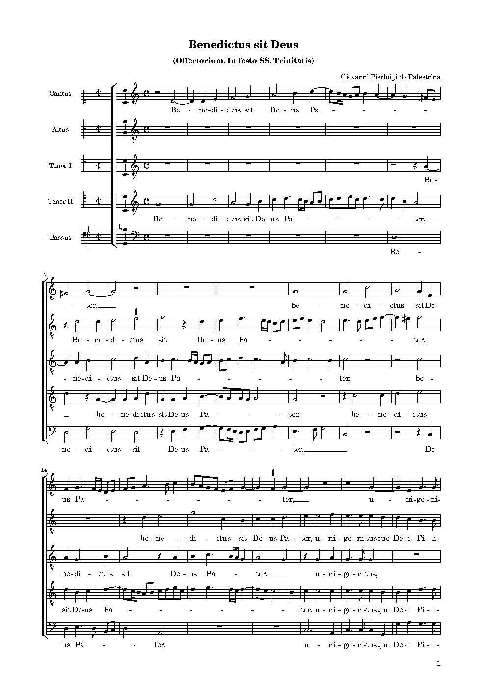Benedictus sit Deus - Choir Script PDF Thumbnail