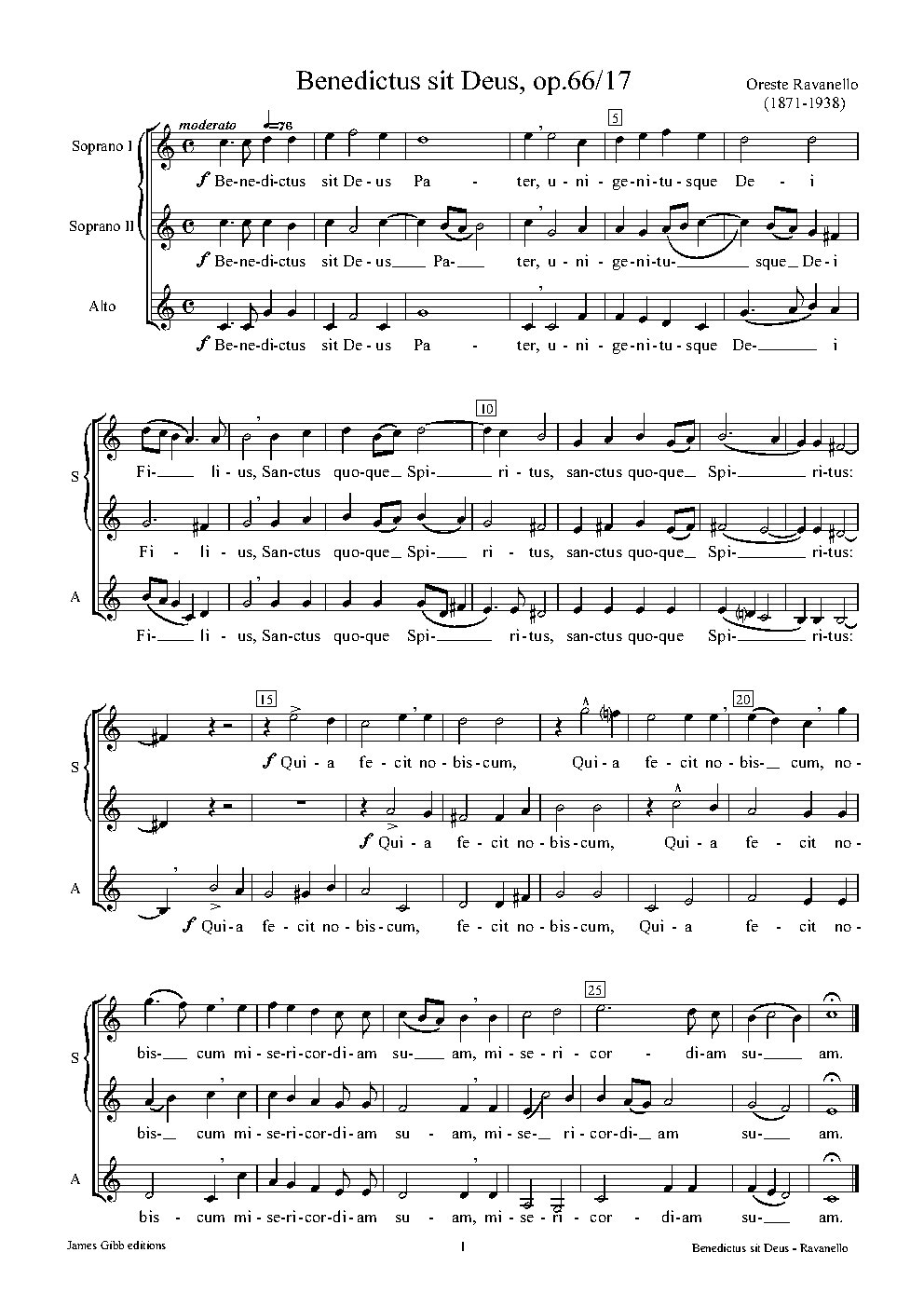 Benedictus sit Deus - Choir Script PDF Thumbnail