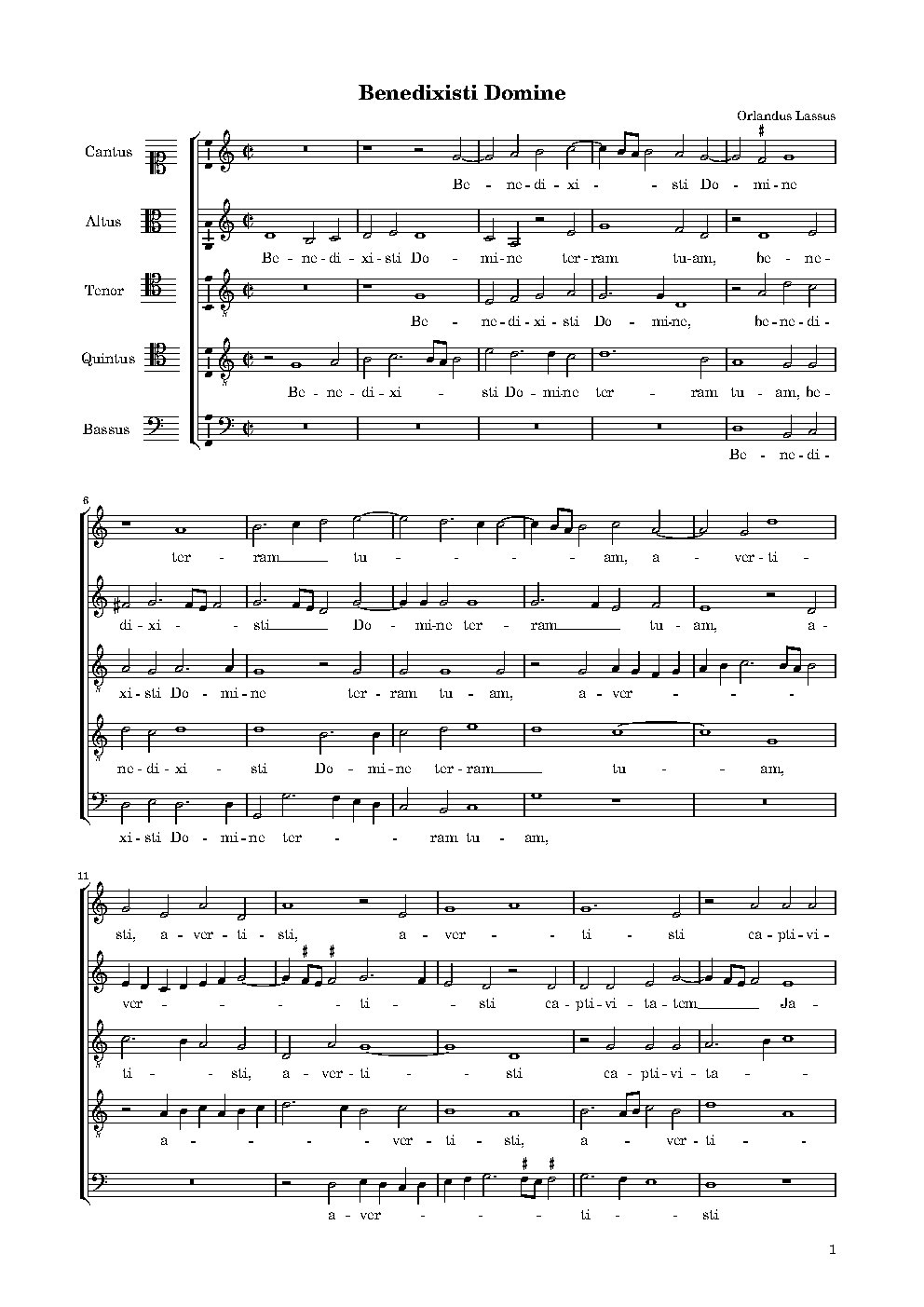 Benedixisti Domine