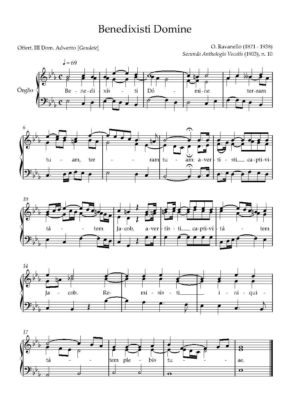 Benedixisti Domine, op.66/3