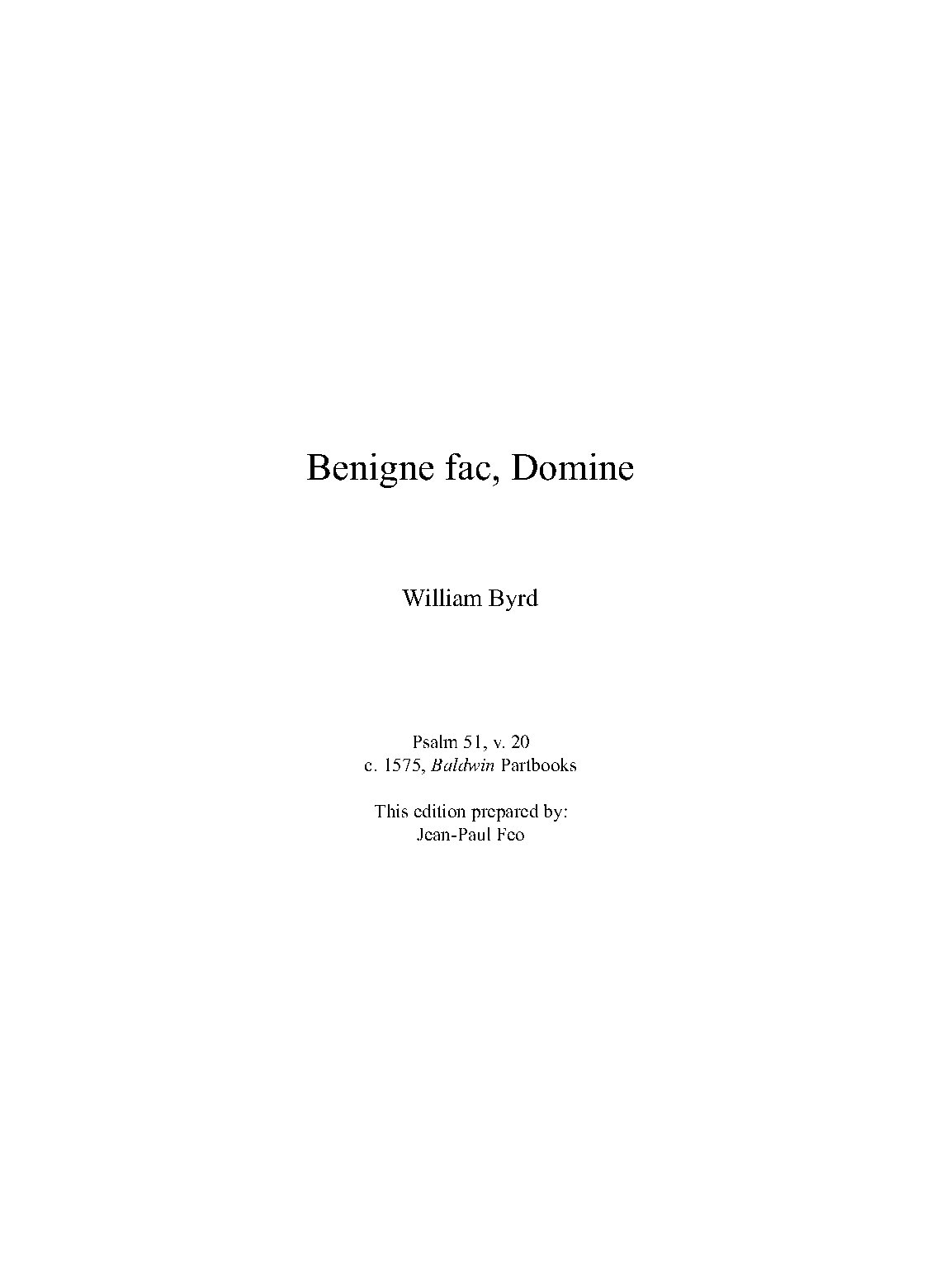 Benigne fac, Domine
