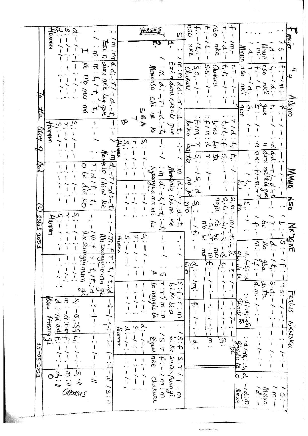Mmuo Nso Nk Igwe (spiritan) ... Festus Nkwoka - Download Choir Script PDF