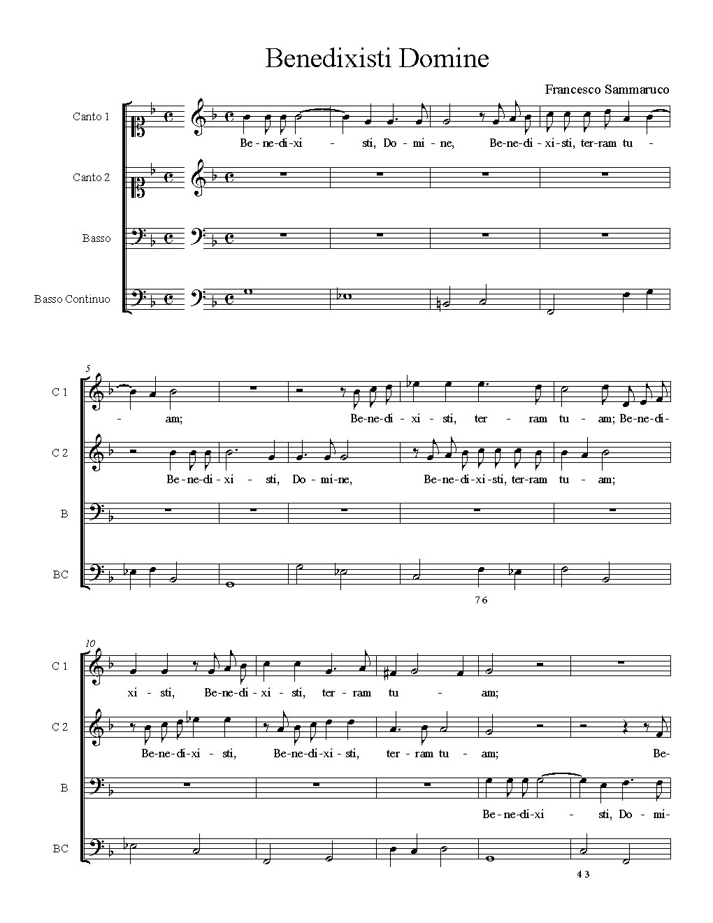 Benedixisti Domine - Choir Script PDF Thumbnail