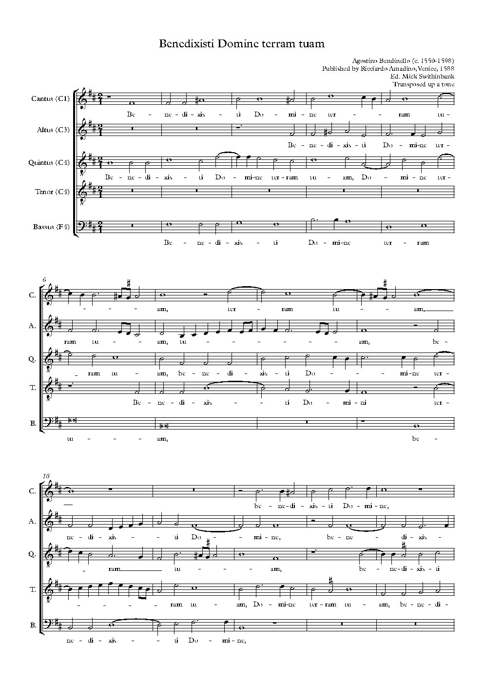 Benedixisti Domine terram tuam - Choir Script PDF Thumbnail