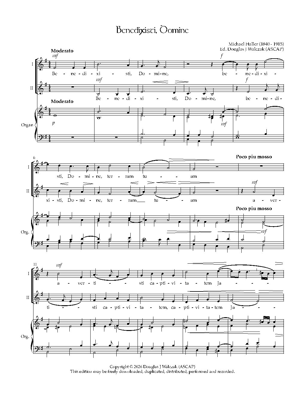 Benedixisti, Domine