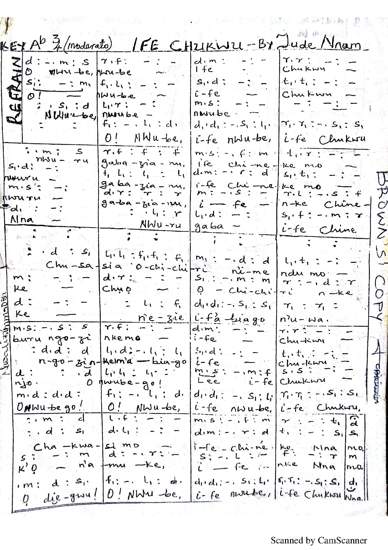 Ife Chukwu Judennam - Download Choir Script PDF