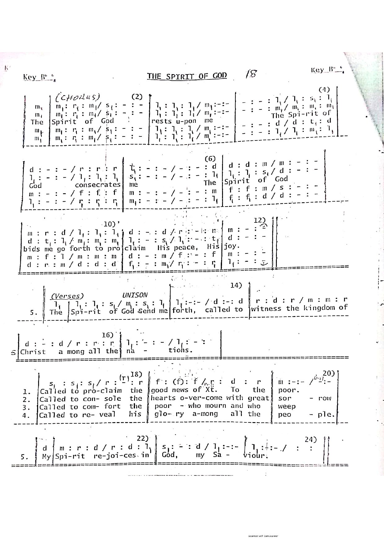 The Spirit Of God - Download Choir Script PDF