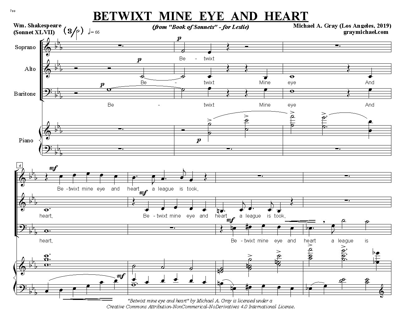 Betwixt mine eye and heart