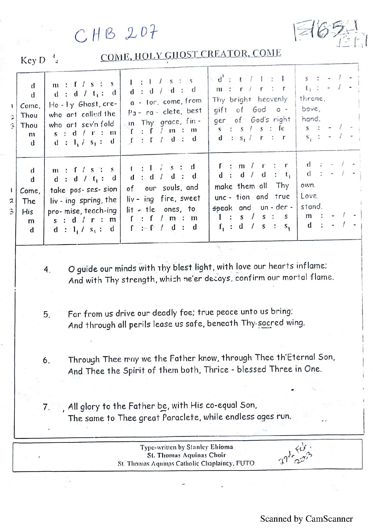 Come Holy Ghost Creator Come - Download Choir Script PDF