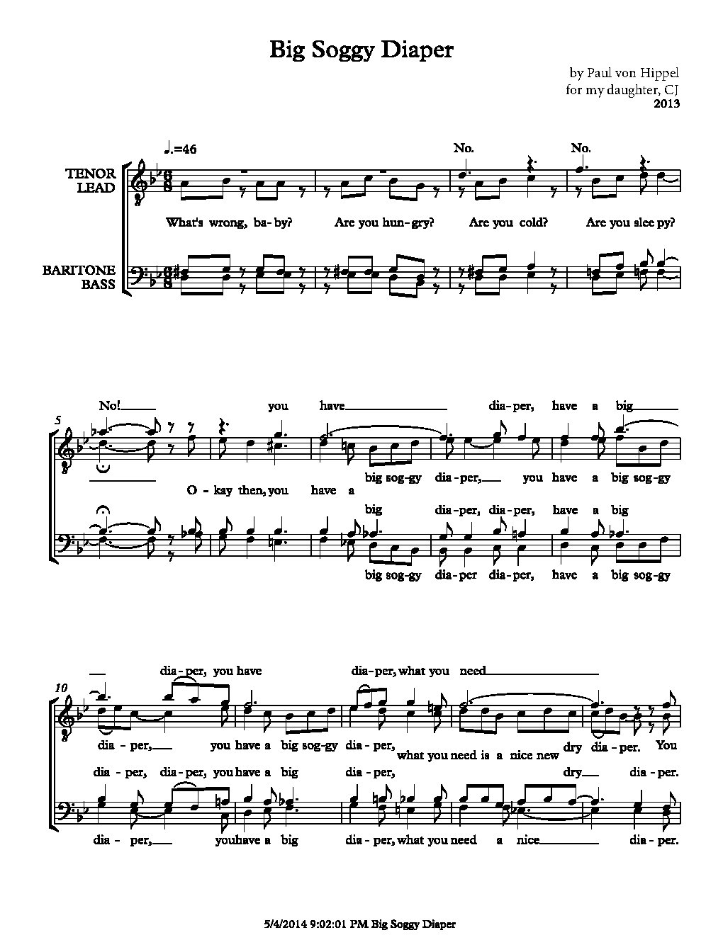 Big Soggy Diaper - Choir Script PDF Thumbnail