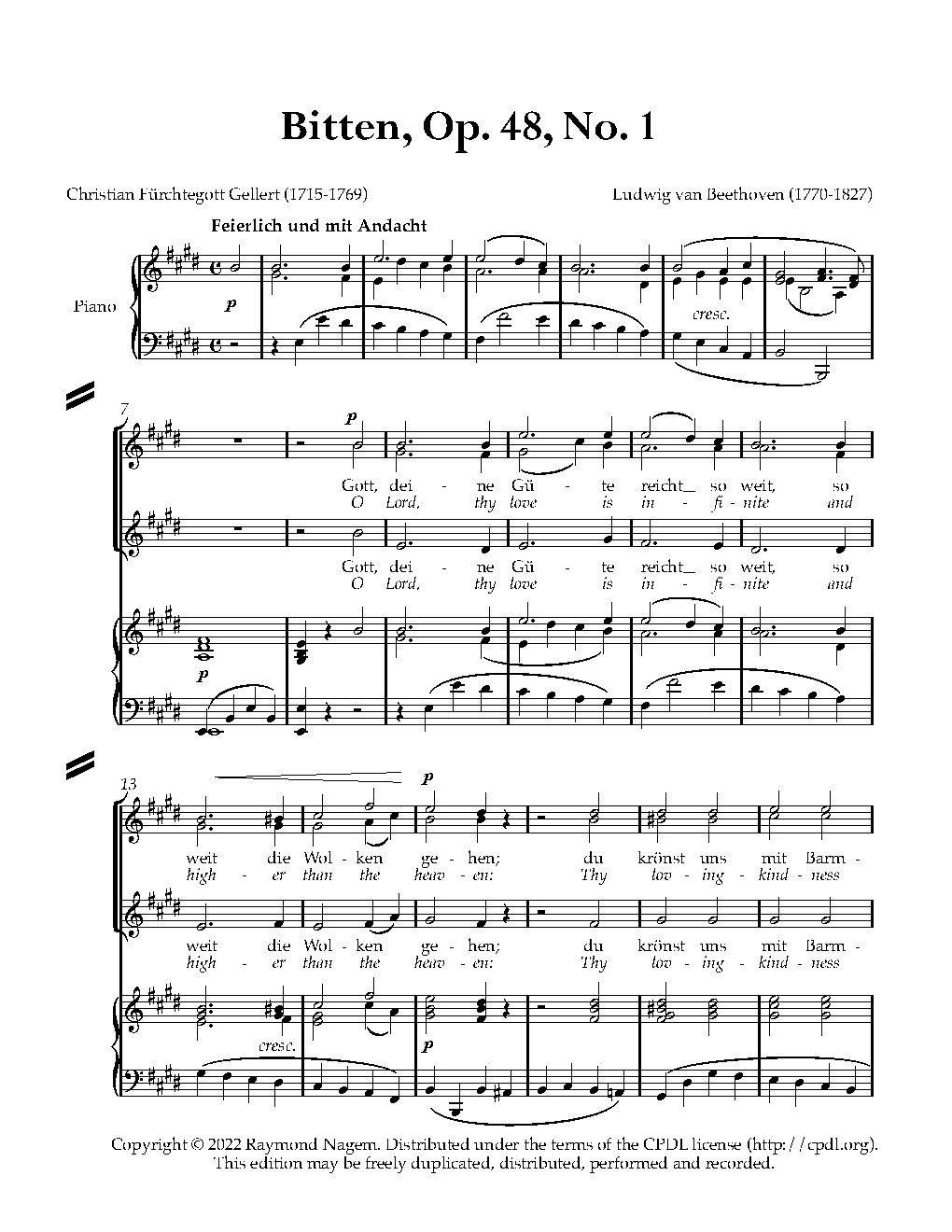 Bitten, Op. 48, No. 1