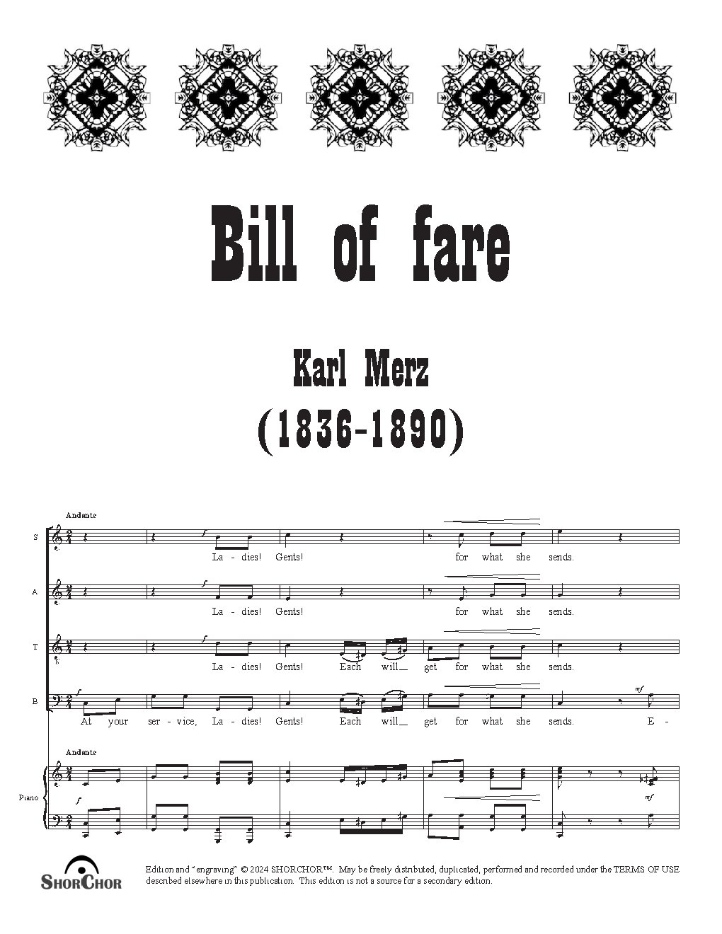 Bill of fare - Choir Script PDF Thumbnail