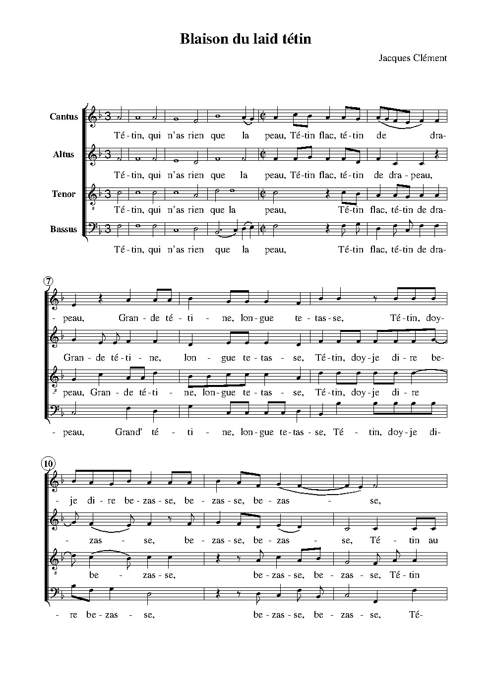 Blaison du laid tétin - Choir Script PDF Thumbnail