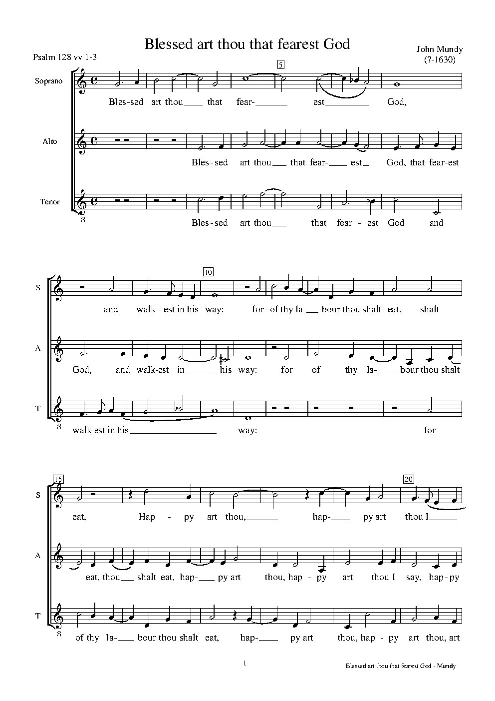 Blessed art thou that fearest God - Choir Script PDF Thumbnail