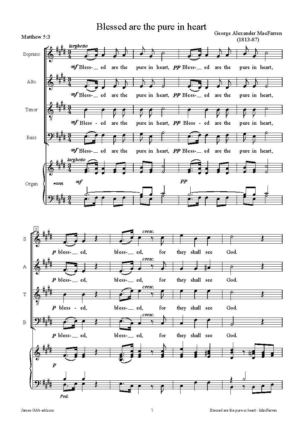Blessed are the pure in heart - Choir Script PDF Thumbnail
