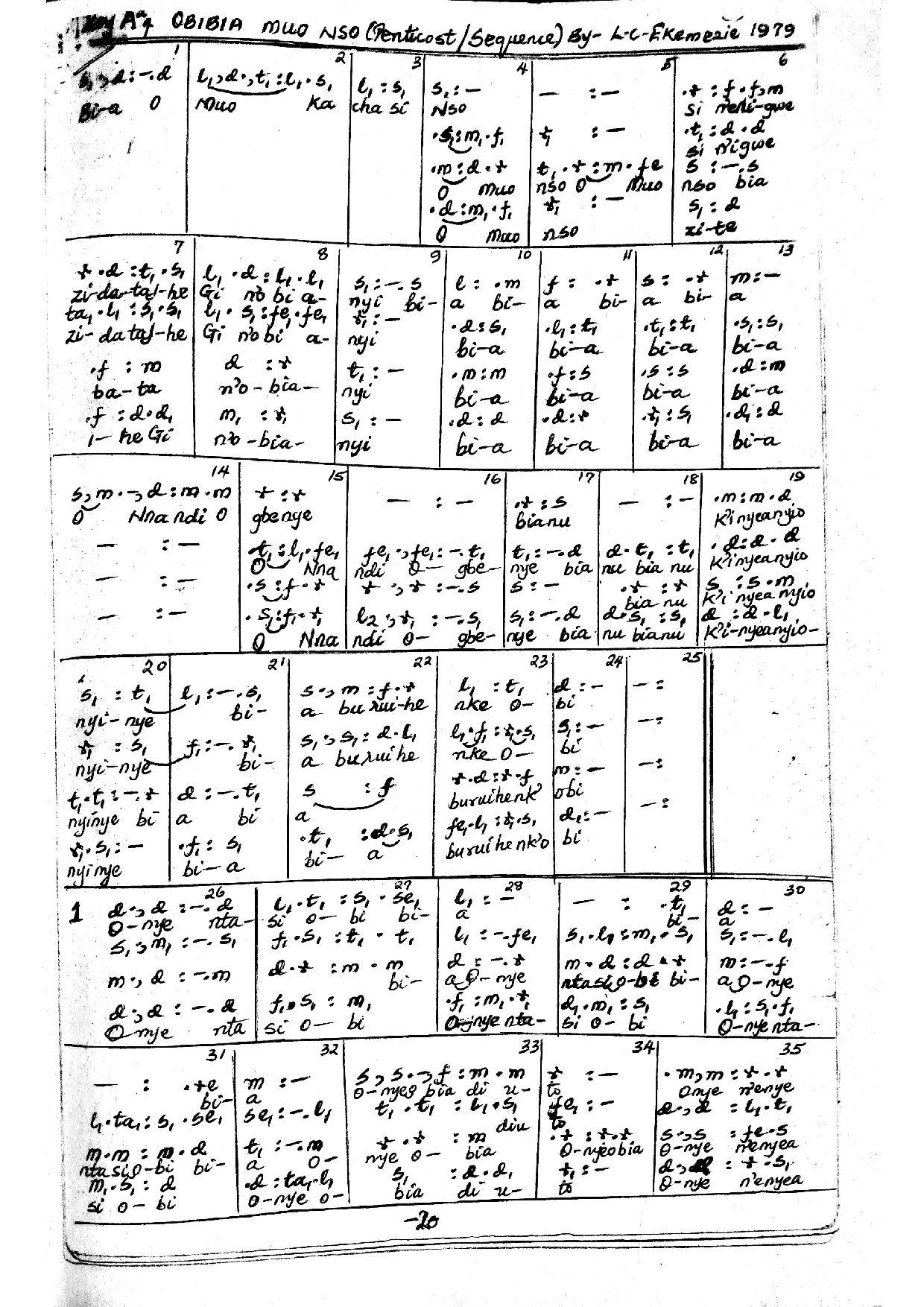 ỌbỊbỊa MỤỌ NsỌ (pentecost Sequence) By Sir L. C. Ekezie - Download Choir Script PDF