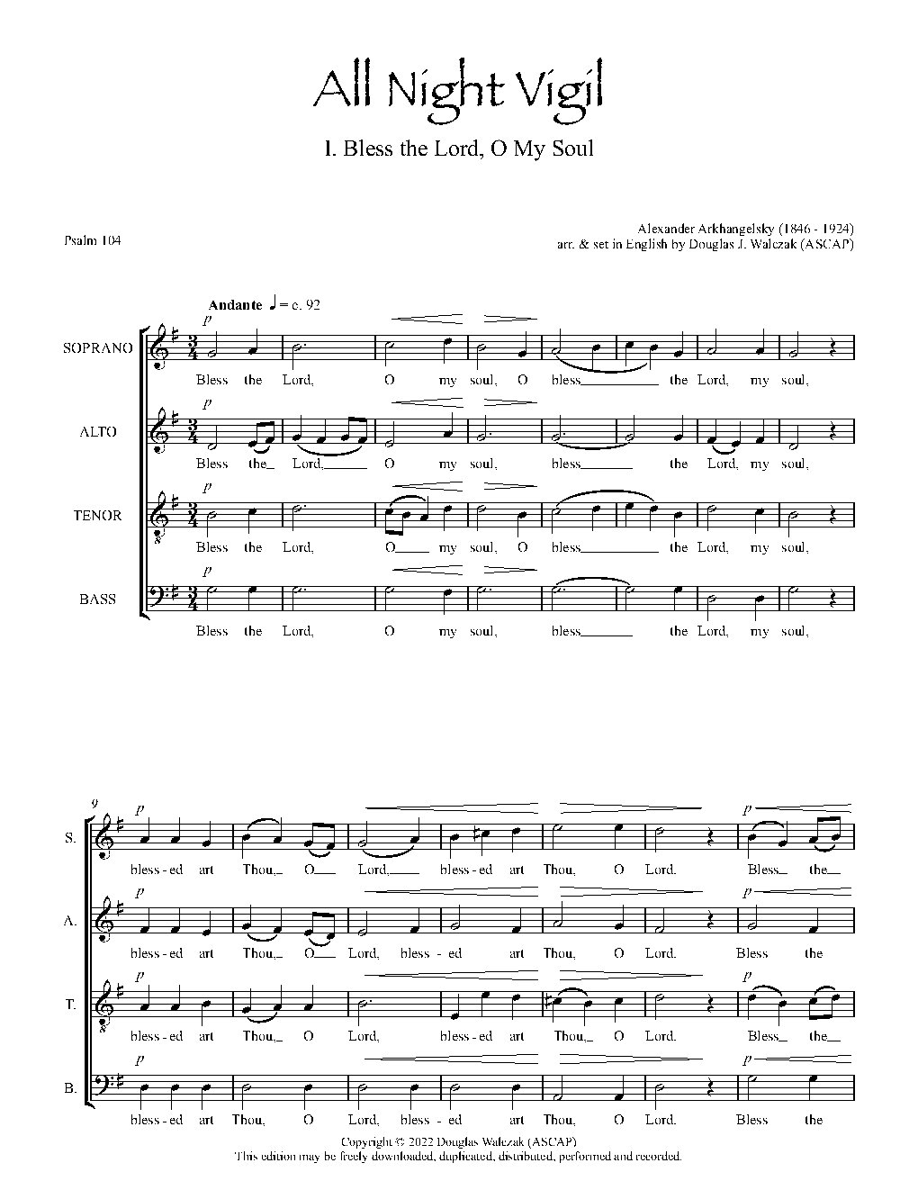 Bless the Lord, O my soul