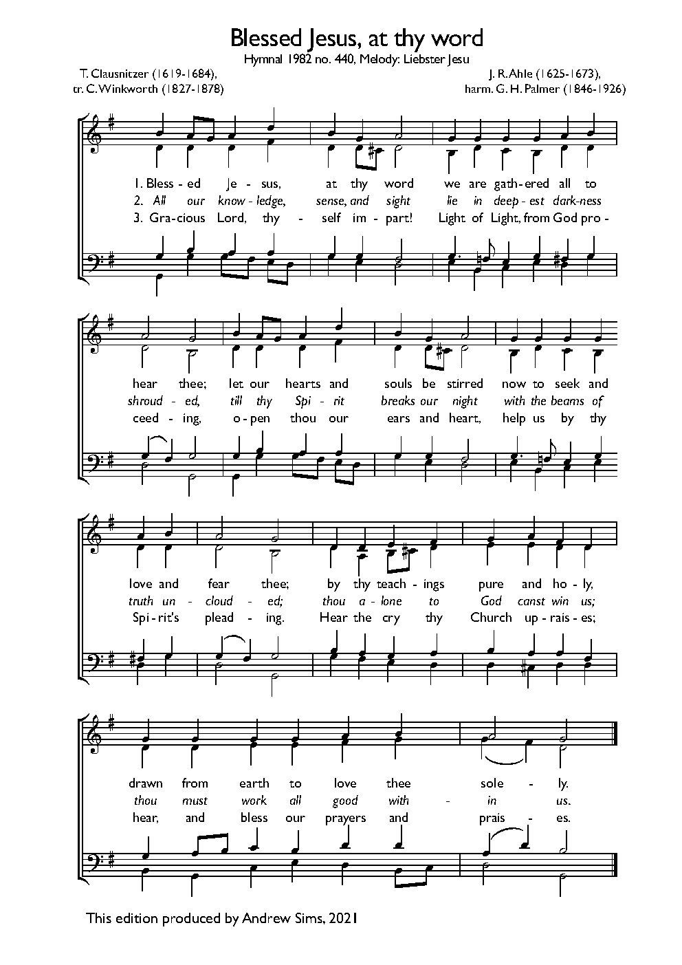 Blessed Jesus, at thy word