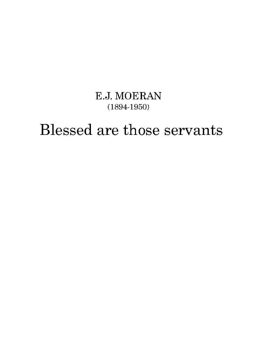 Blessed are those servants