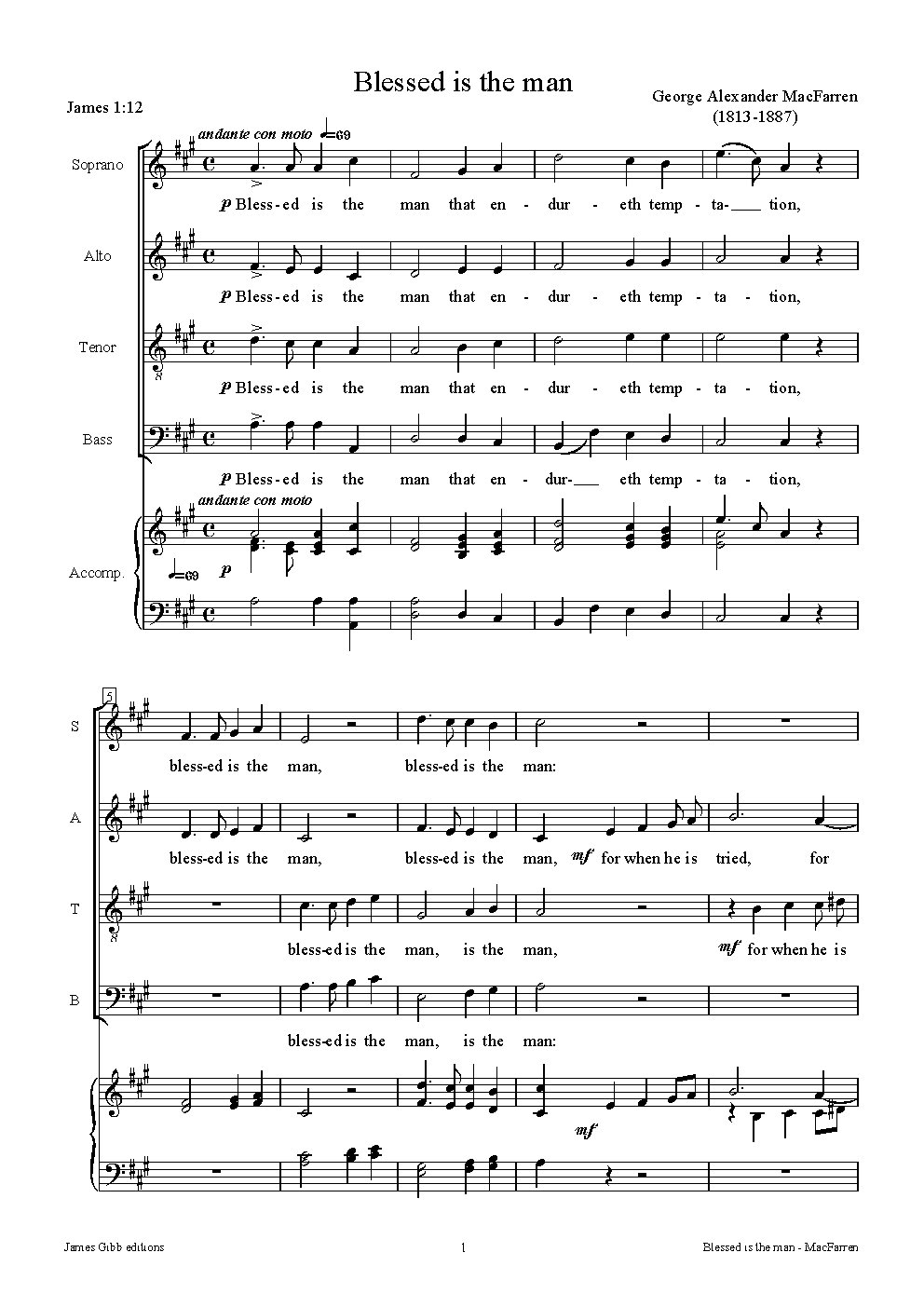 Blessed is the man - Choir Script PDF Thumbnail
