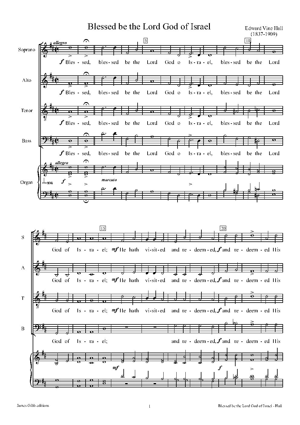 Blessed be the Lord God of Israel - Choir Script PDF Thumbnail