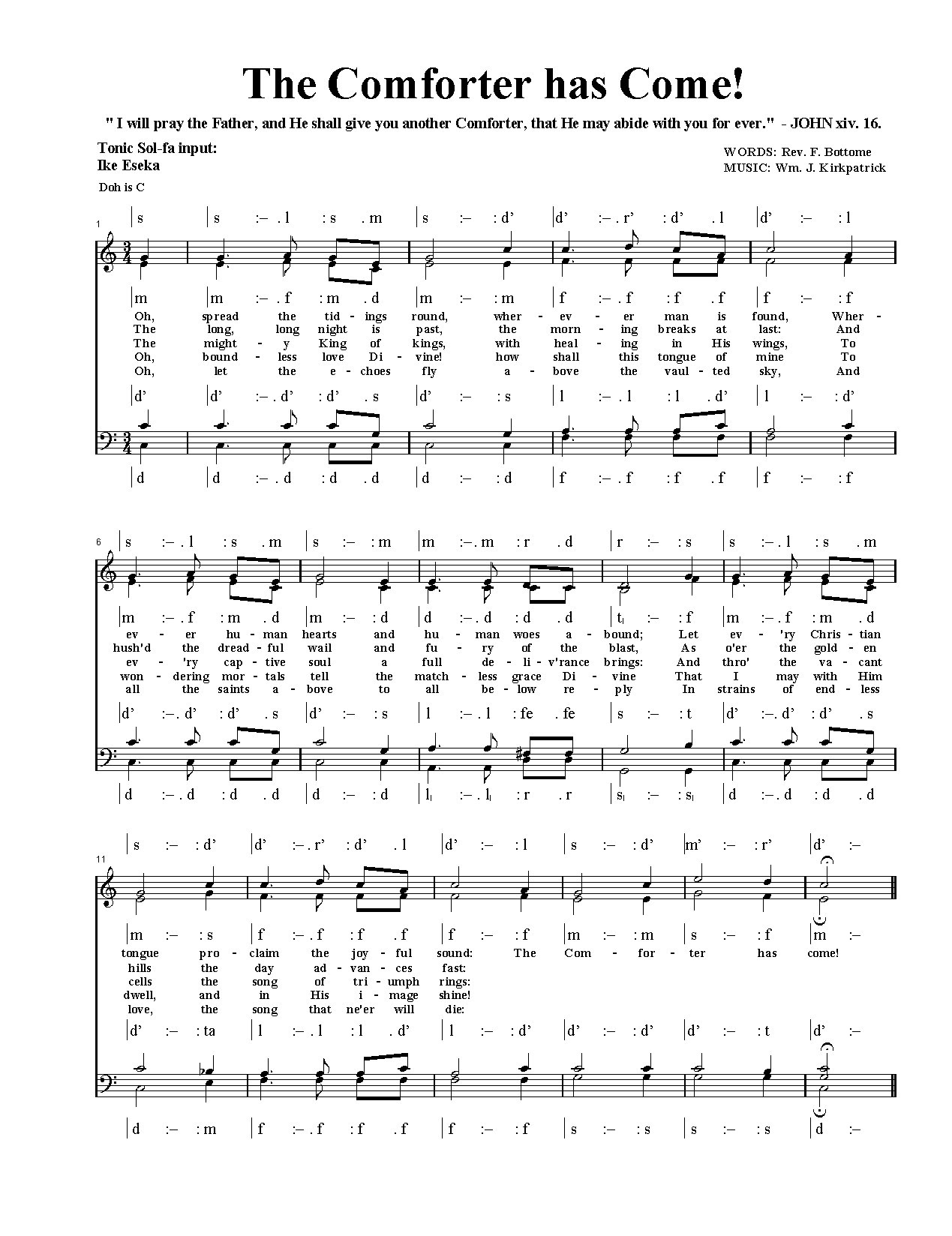The Comforter Has Come 1 - Download Choir Script PDF