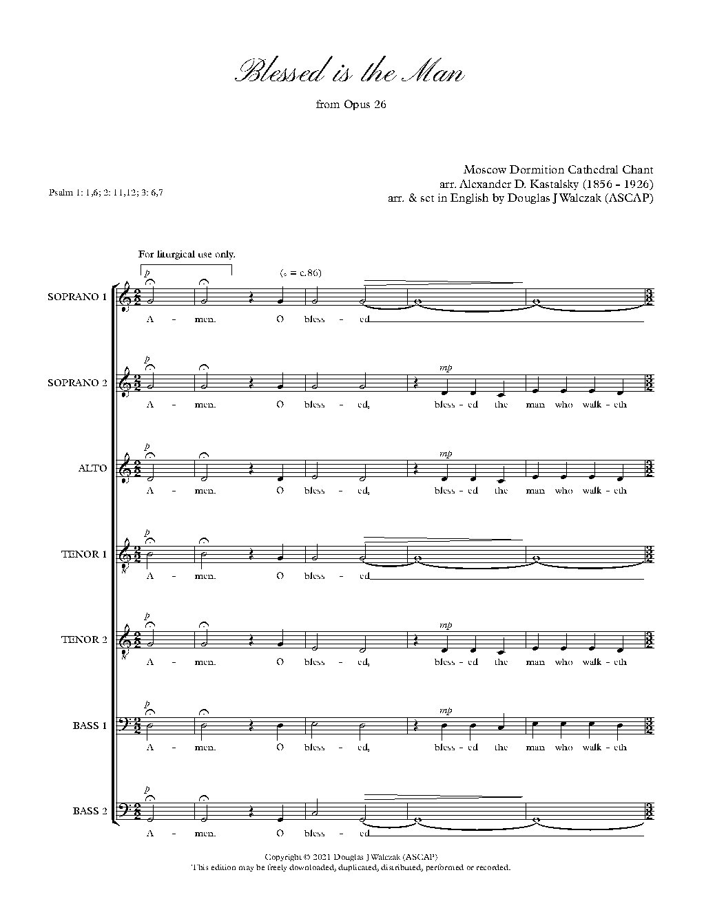 Blessed is the Man - Choir Script PDF Thumbnail