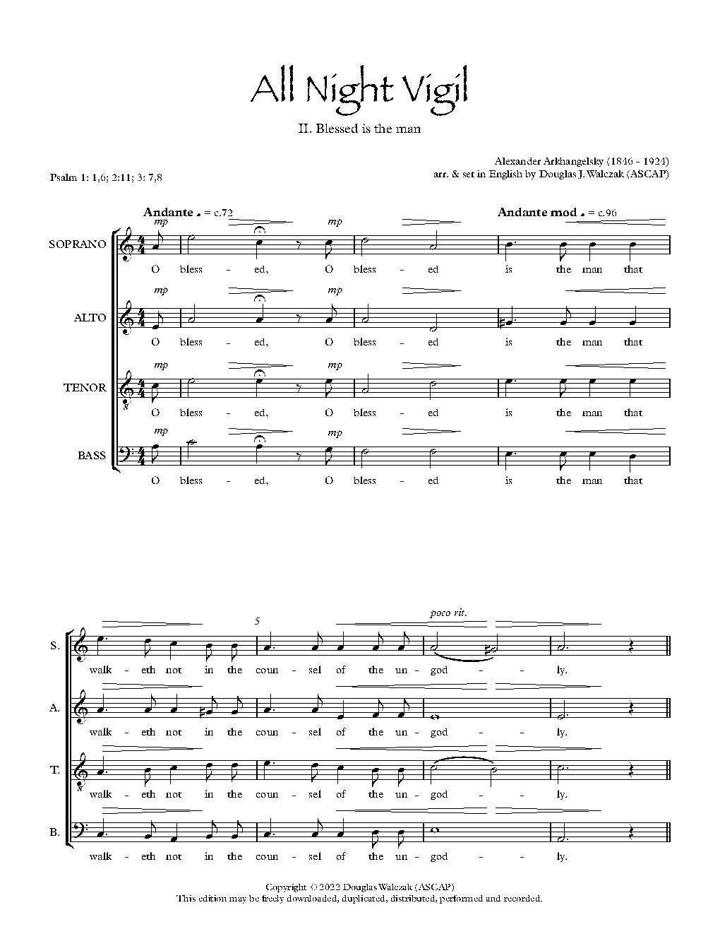 Blessed is the man - Choir Script PDF Thumbnail