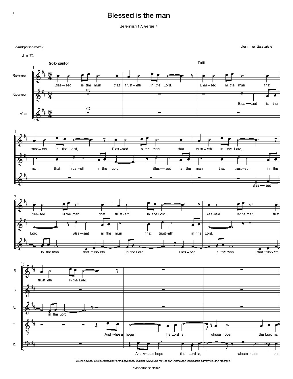 Blessed is the man - Choir Script PDF Thumbnail