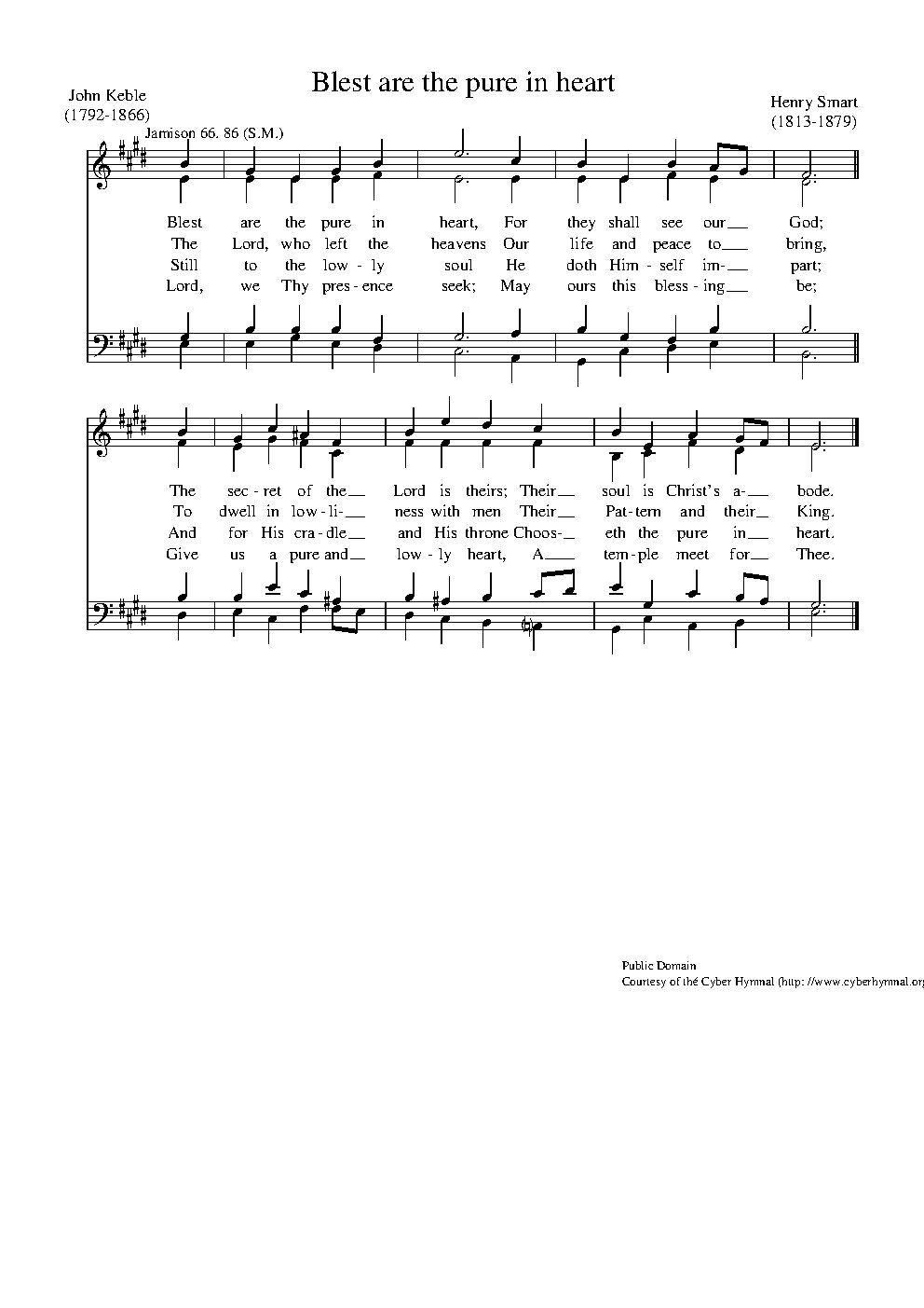 Blest are the pure in heart