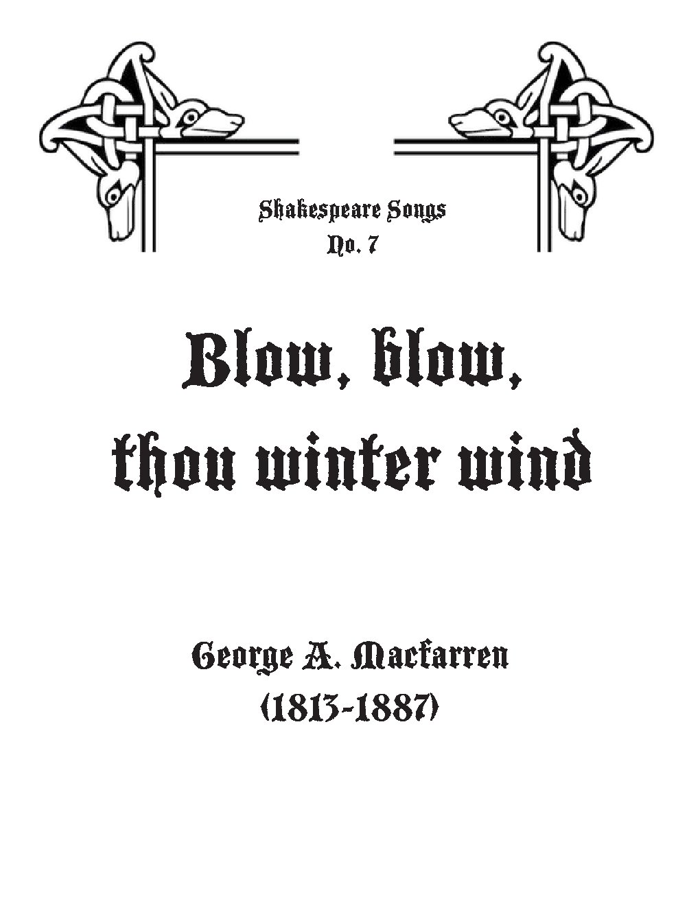 Blow, blow, thou winter wind - Choir Script PDF Thumbnail