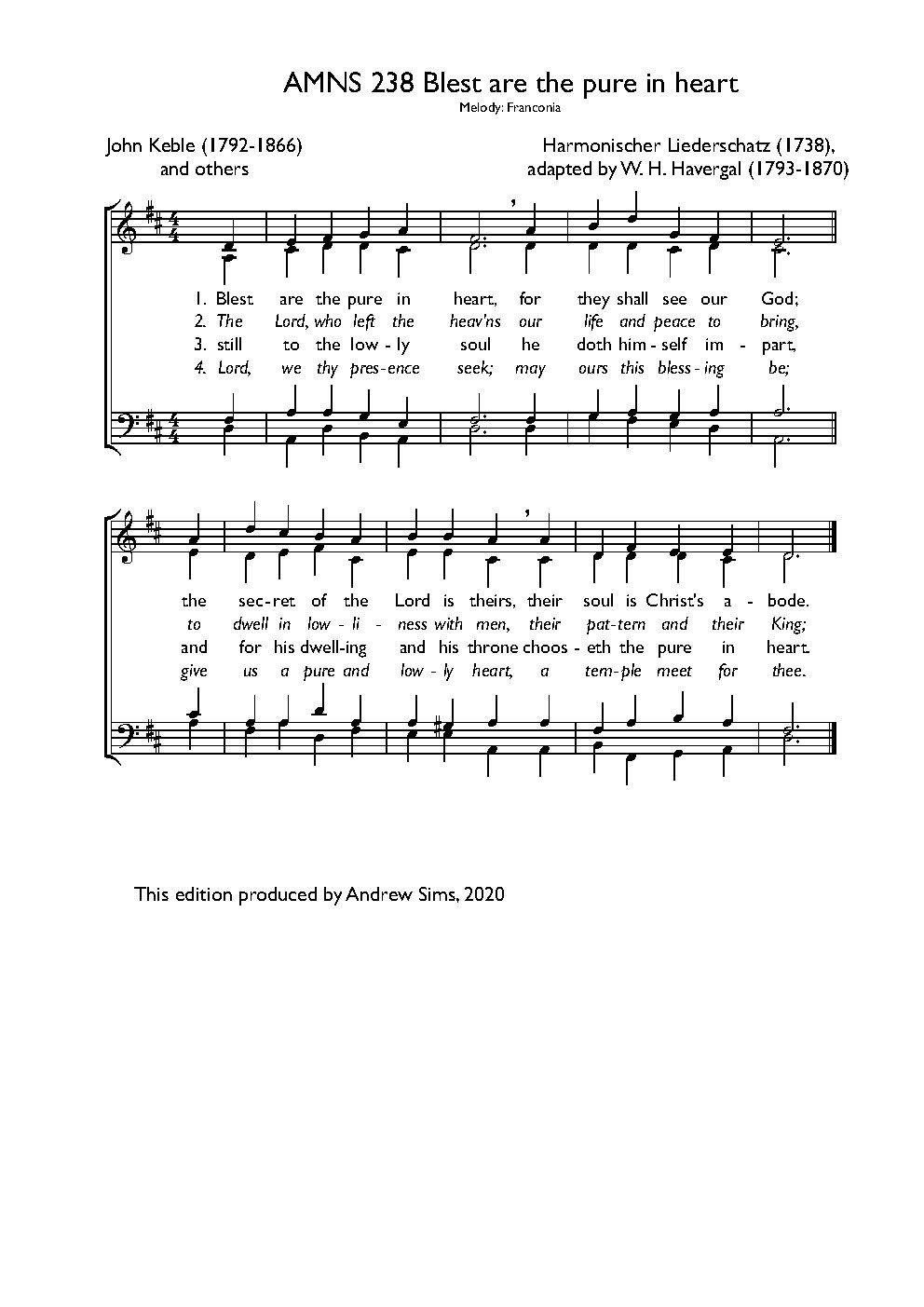 Blest are the pure in heart