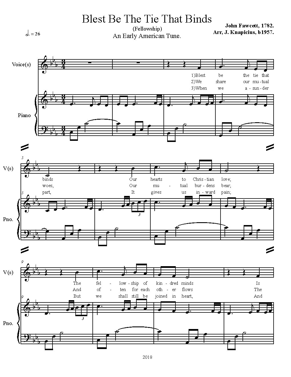 Blest be the tie that binds - Choir Script PDF Thumbnail