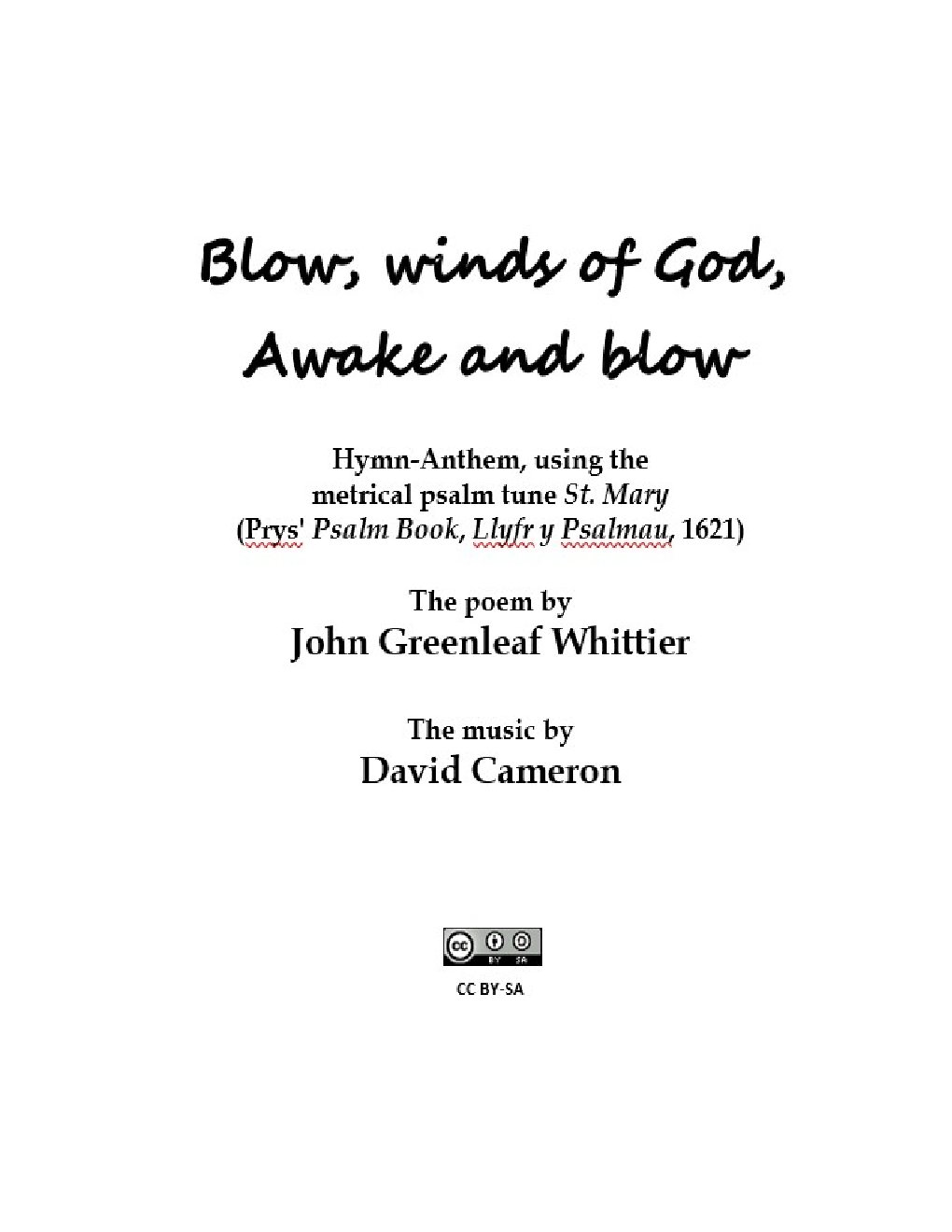 Blow, winds of God