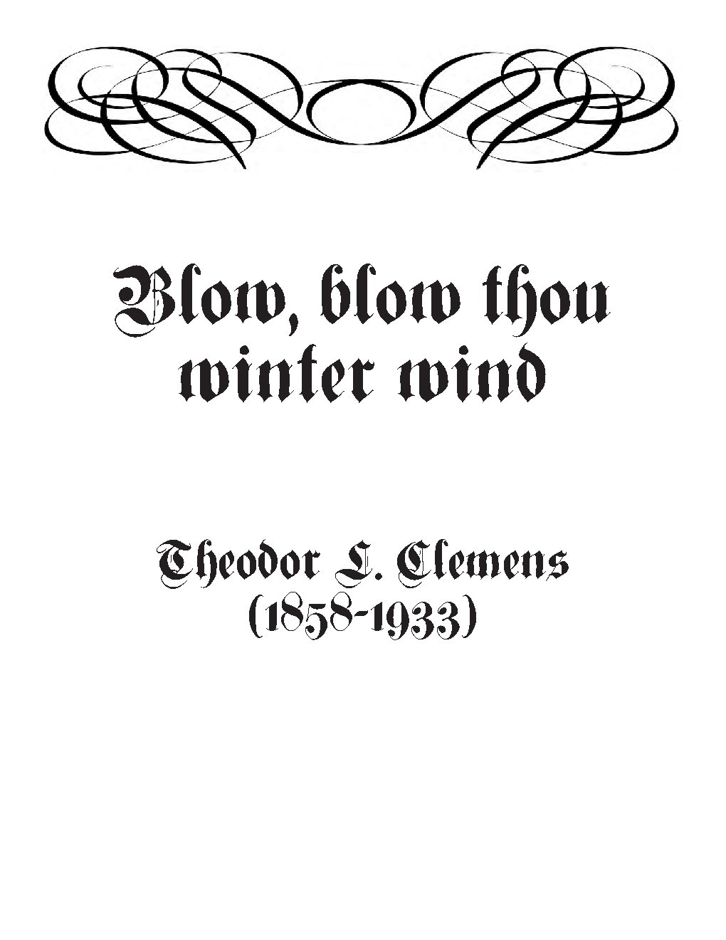Blow, blow, thou winter wind - Choir Script PDF Thumbnail