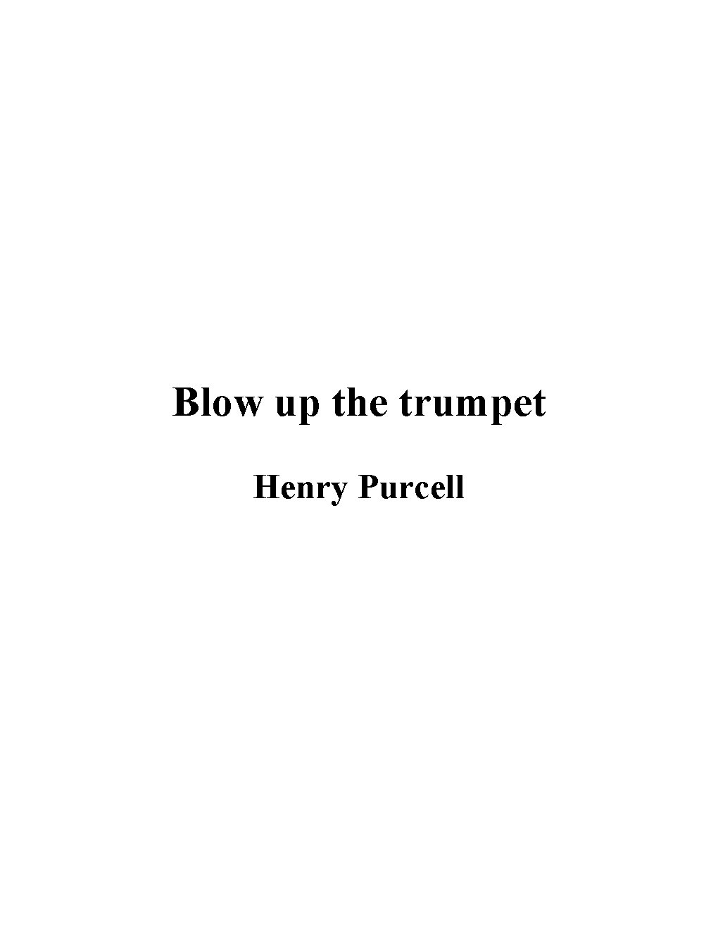 Blow up the trumpet