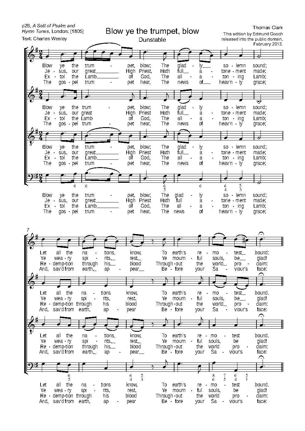 Blow ye the trumpet, blow - Choir Script PDF Thumbnail