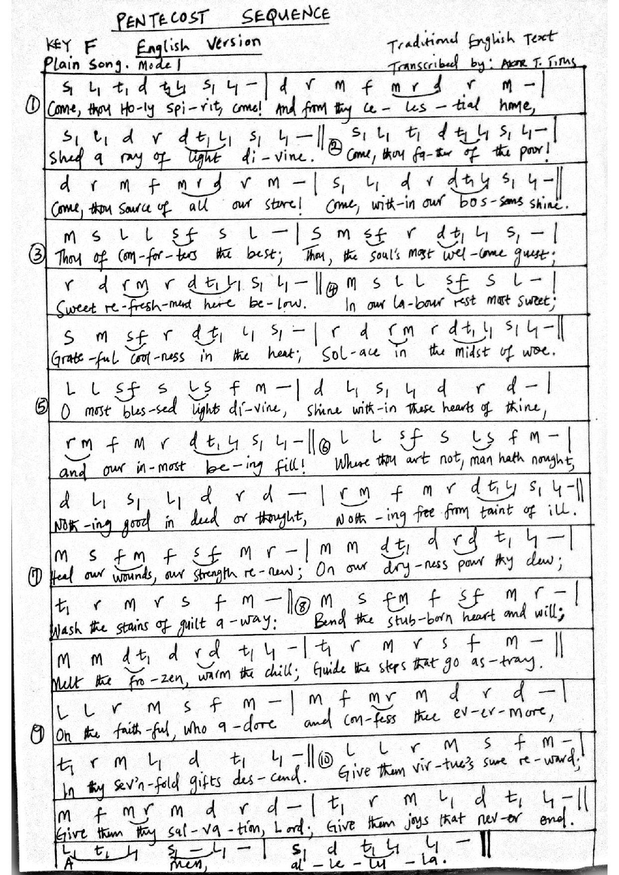 Pentecost Sequence - Download Choir Script PDF