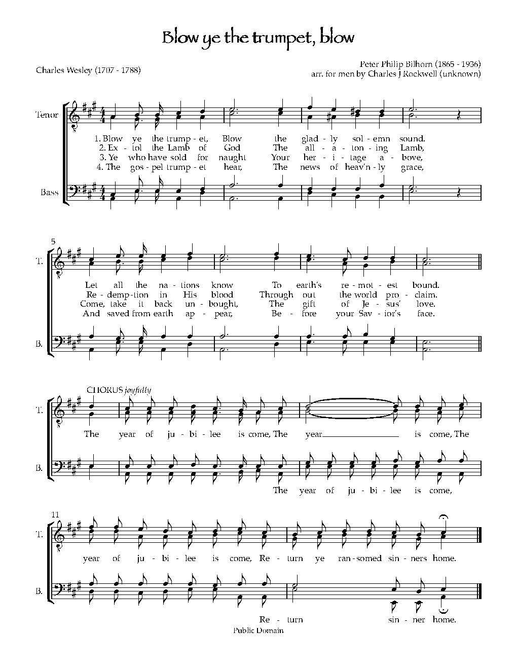 Blow ye the trumpet, blow - Choir Script PDF Thumbnail
