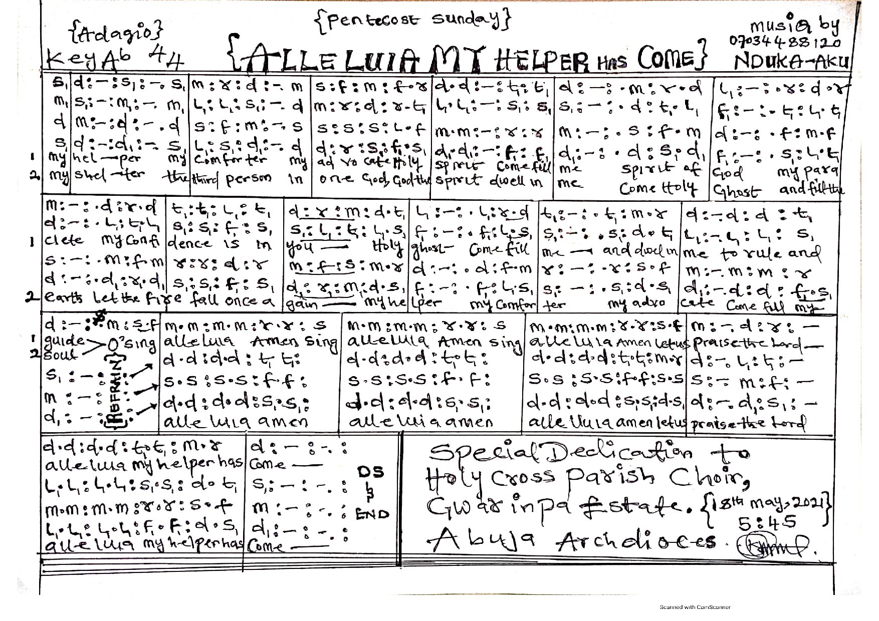 Alleluia My Helper Has Come ...by Ndk - Download Choir Script PDF