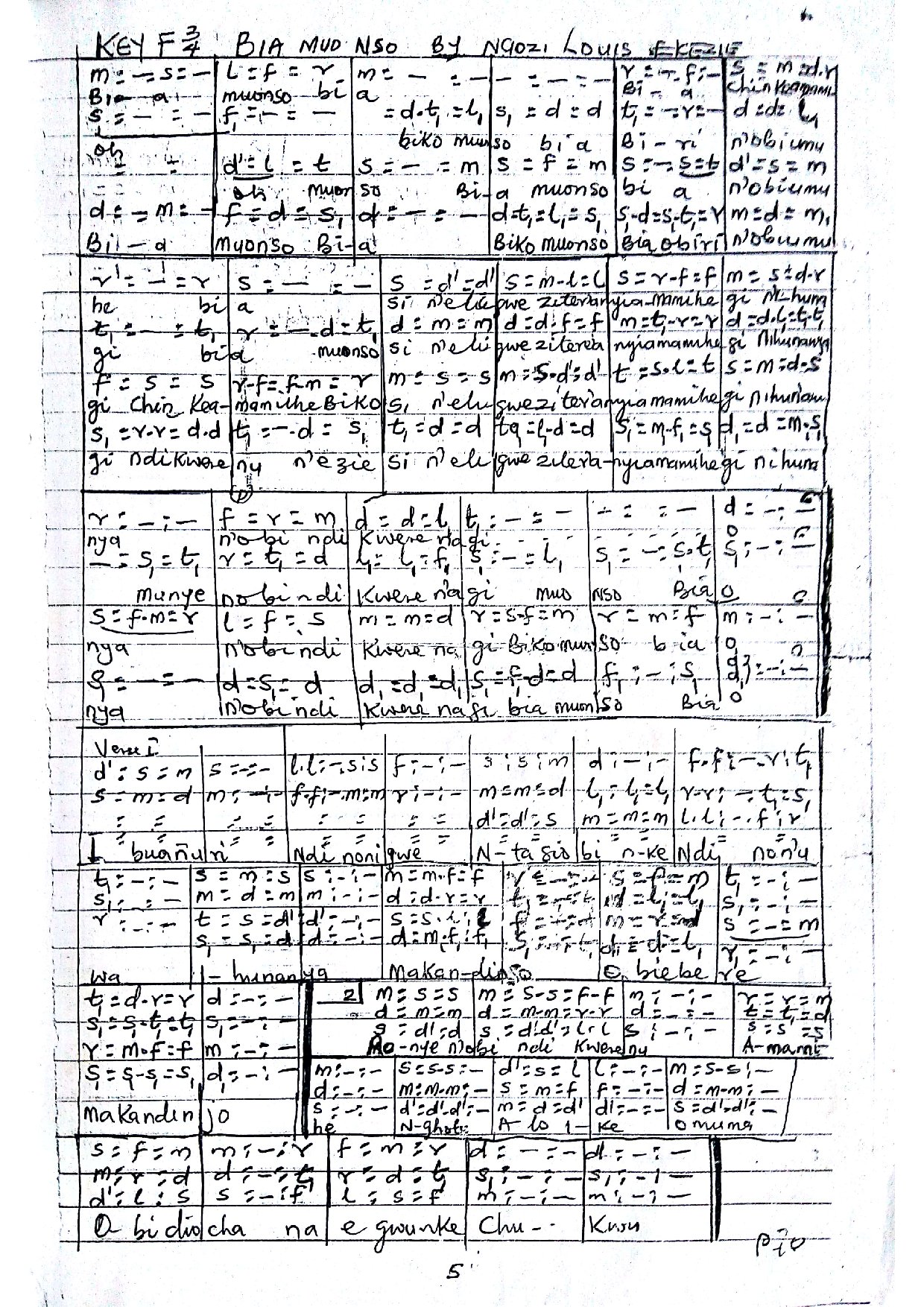 Bịa Mụọ Nsọ By Sir Ngozi Louis Ekezie - Download Choir Script PDF