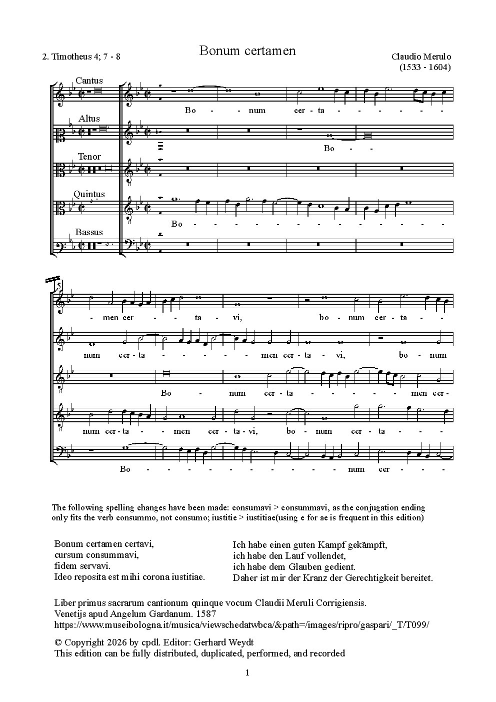 Bonum certamen - Choir Script PDF Thumbnail