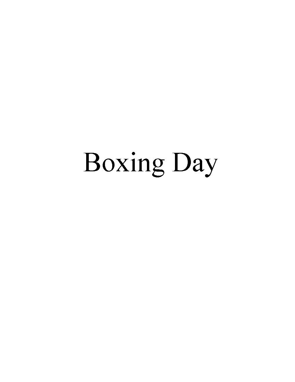 Boxing Day