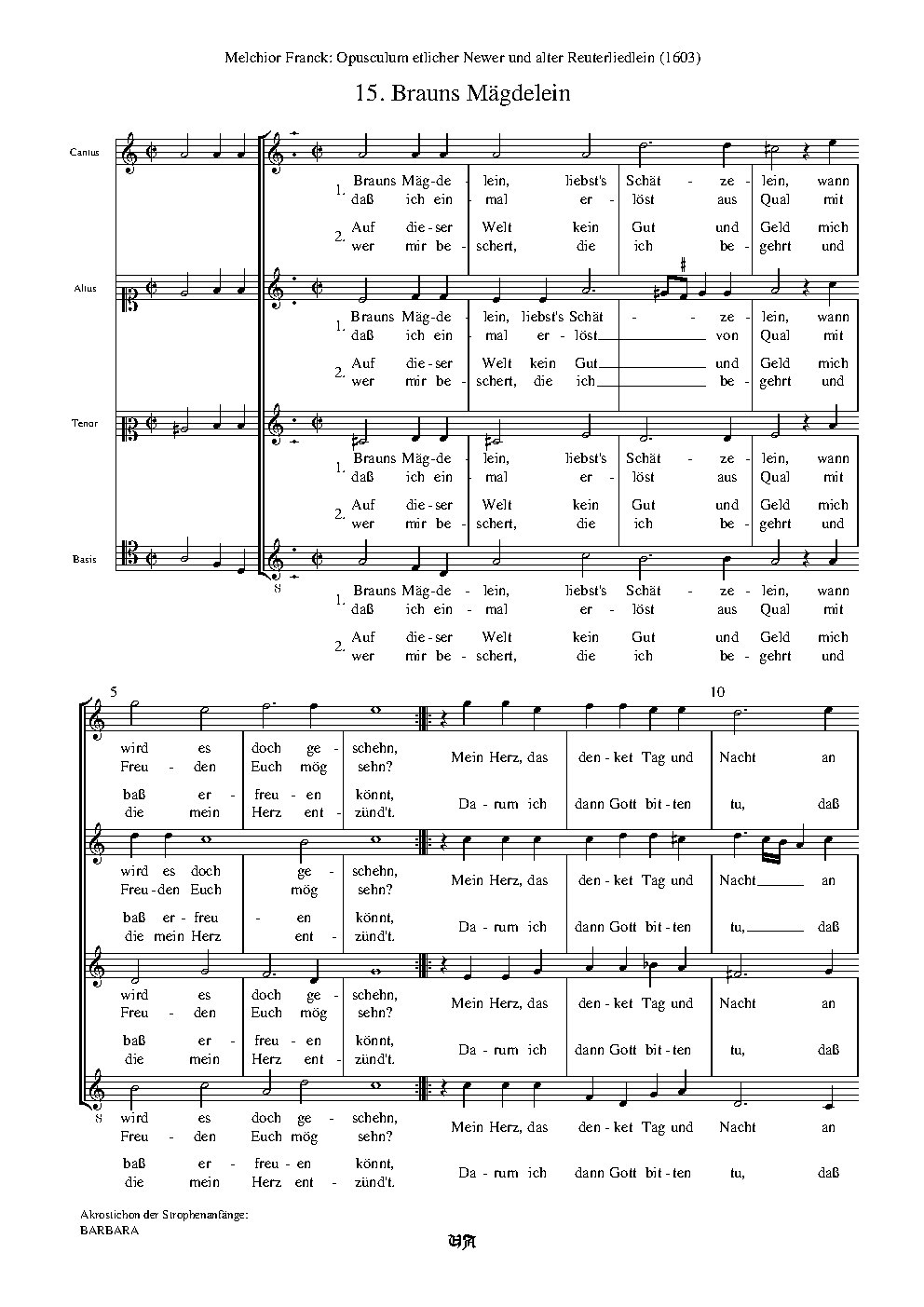 Brauns Mägdelein - Choir Script PDF Thumbnail
