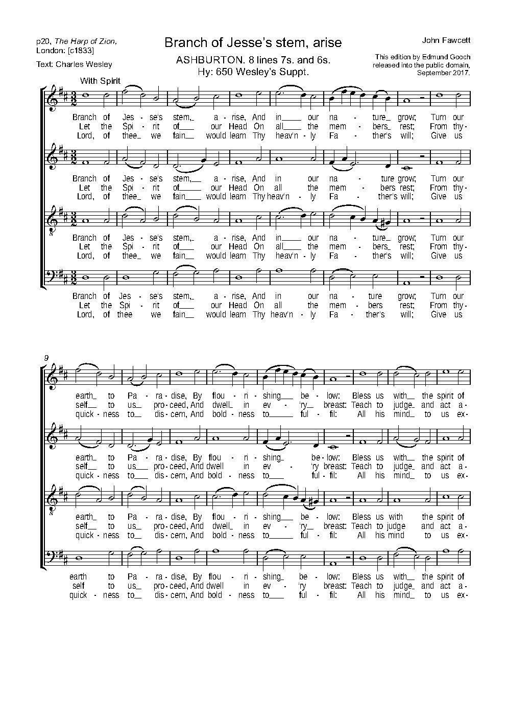 Branch of Jesse's stem, arise - Choir Script PDF Thumbnail