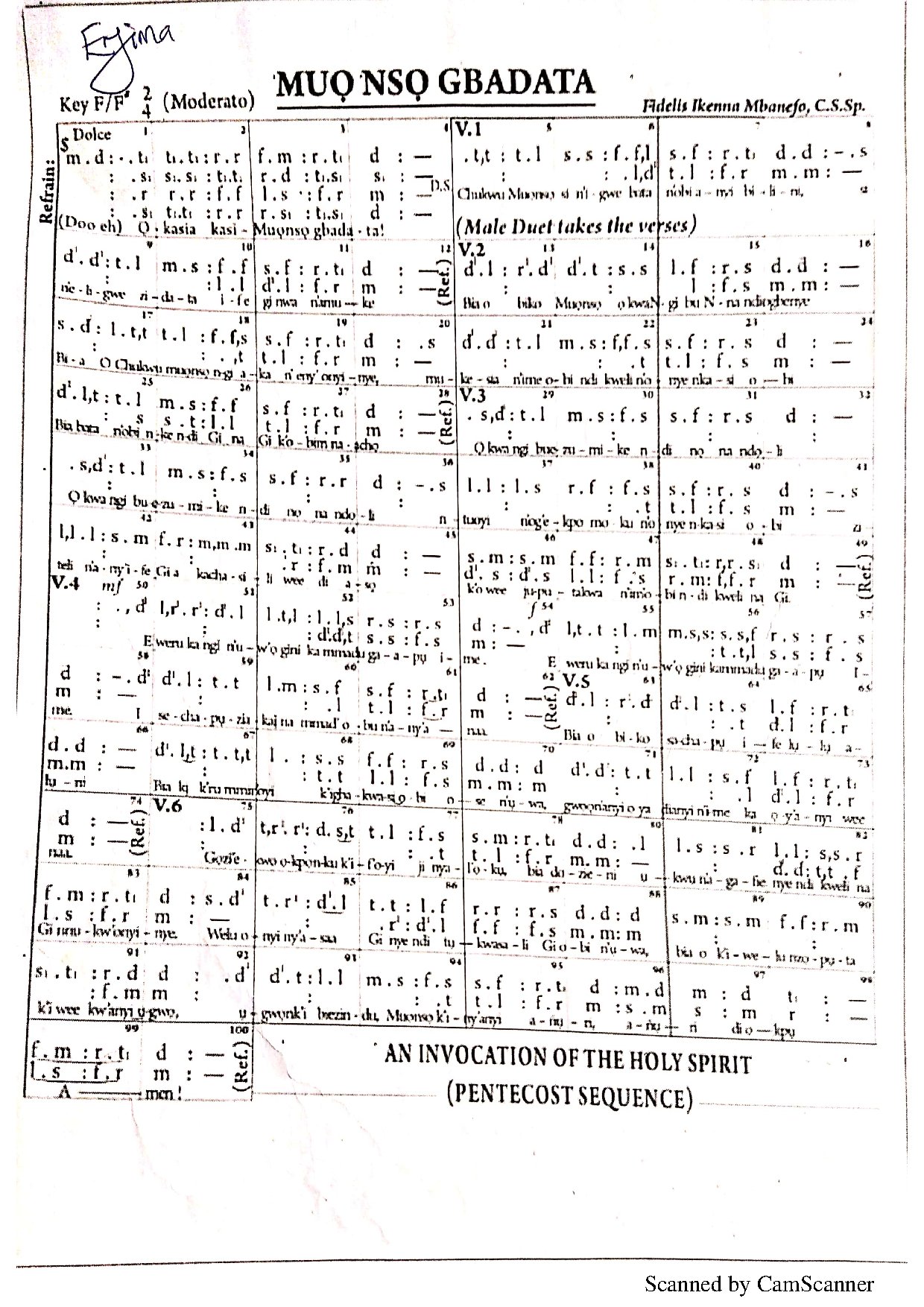 Muo Nso Gbadata - Download Choir Script PDF